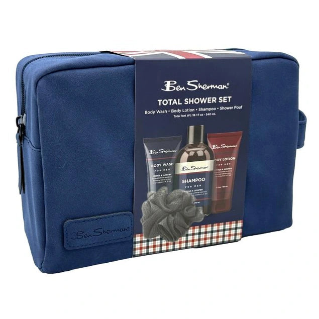 Navy blue Ben Sherman toiletry bag and kit.